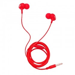 XO wired headphones S6 with microphone 3.5mm jack, in-ear, red