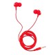 XO wired headphones S6 with microphone 3.5mm jack, in-ear, red