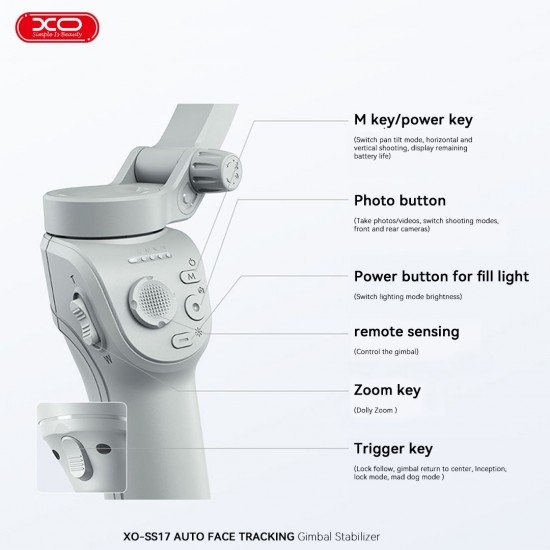 XO SS17 Smart Selfie Stick με κλίση τριών αξόνων Anti Shake