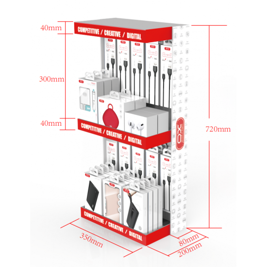 XO ZSJ002 Double deck desktop display rack 720x300x200