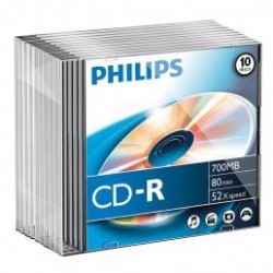 Philips CD-R 80Min 700MB 52x SLIM 10 PACK