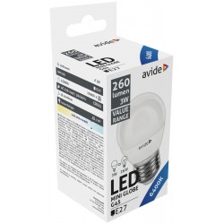Avide Value LED Mini Globe E27 3W CW 6400K