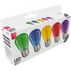 Avide Διακοσμητική Λάμπα LED Filament 0.6W E27 (5τμχ) (Πράσινο/Μπλέ/Κίτρινο/Κόκκινο/Μώβ)