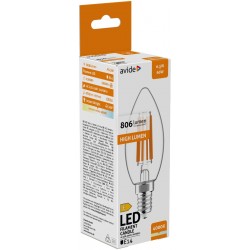 Avide LED Filament Κερί 6.5W E14 Λευκό 4000K Υψηλής Φωτεινότητας