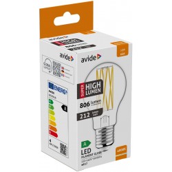 Avide LED Filament Κοινή  3.8W E27 Λευκό 4000K Super Υψηλής Φωτεινότητας