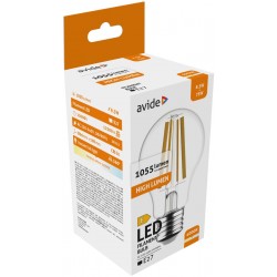 Avide LED Filament Κοινή  8.5W E27 Λευκό 4000K Υψηλής Φωτεινότητας