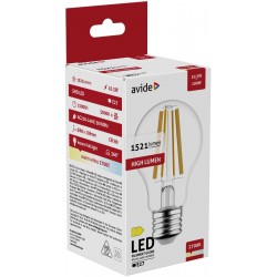 Avide LED Filament Κοινή 10.5W E27 A65 360° Θερμό 2700K Υψηλής Φωτεινότητας