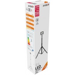 Avide LED Προβολέας Slim SMD 20W Λευκό 4000K 1 Κεφαλή με Τρίποδο
