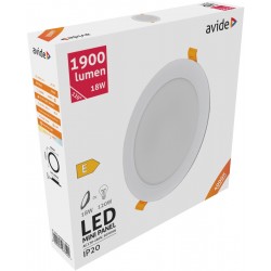 Avide LED Ceiling Lamp Recessed Panel Round Plastic 18W NW 4000K