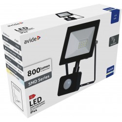 Avide LED Προβολέας Slim SMD  10W Ψυχρό 6400K Φωτοκύτταρο Value