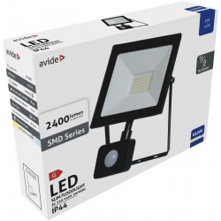 Avide LED Προβολέας Slim SMD  30W Ψυχρό 6400K Φωτοκύτταρο Value