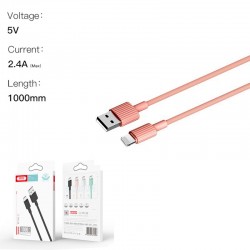 XO NB156 USB Καλώδιο for Lightning Ρόζ