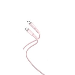 XO NB-Q226A 27W silicone two-color TYPE-C to Lightning data cable 1m Pink