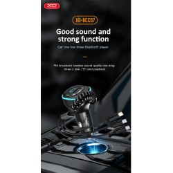 XO BCC07 Φορτιστής Αυτοκινήτου Bluetooth MP3 + 3 Καλώδια με Φώς