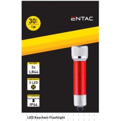 Entac Φακός 5 LED Μπρελόκ Κόκκινο