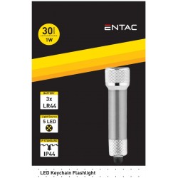 Entac Φακός 5 LED Μπρελόκ Silver