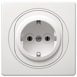 EON Double-pole socket outlet with polycarbonate insert, white