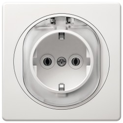 EON Double-pole socket outlet with polycarbonate insert and cover, white