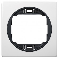 EON E6801.0E One-gang frame 80x80, white with black holder