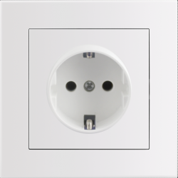 Entac Arnold Recessed wall socket earthed White