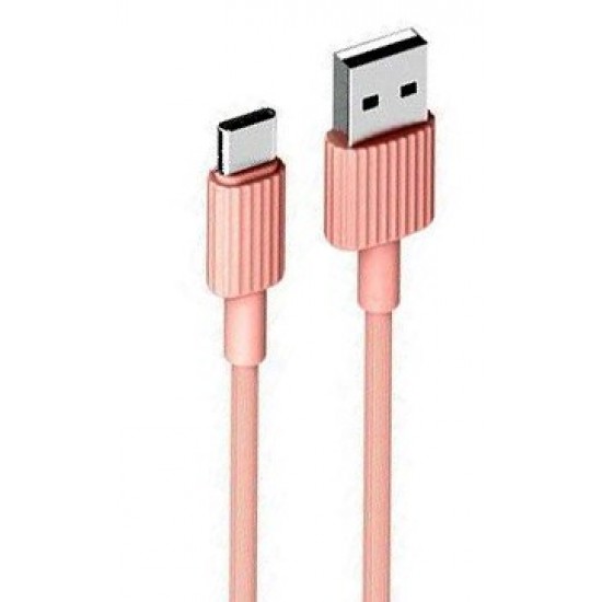 XO NB156 USB Καλώδιο Φόρτισης για Type-C Ρόζ