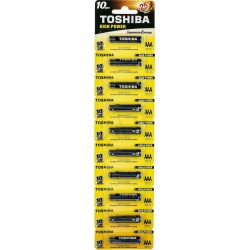TOSHIBA Batteries - HIGH POWER LR03 1X10 alkaline (LR03GCP BP-1X10) Blister